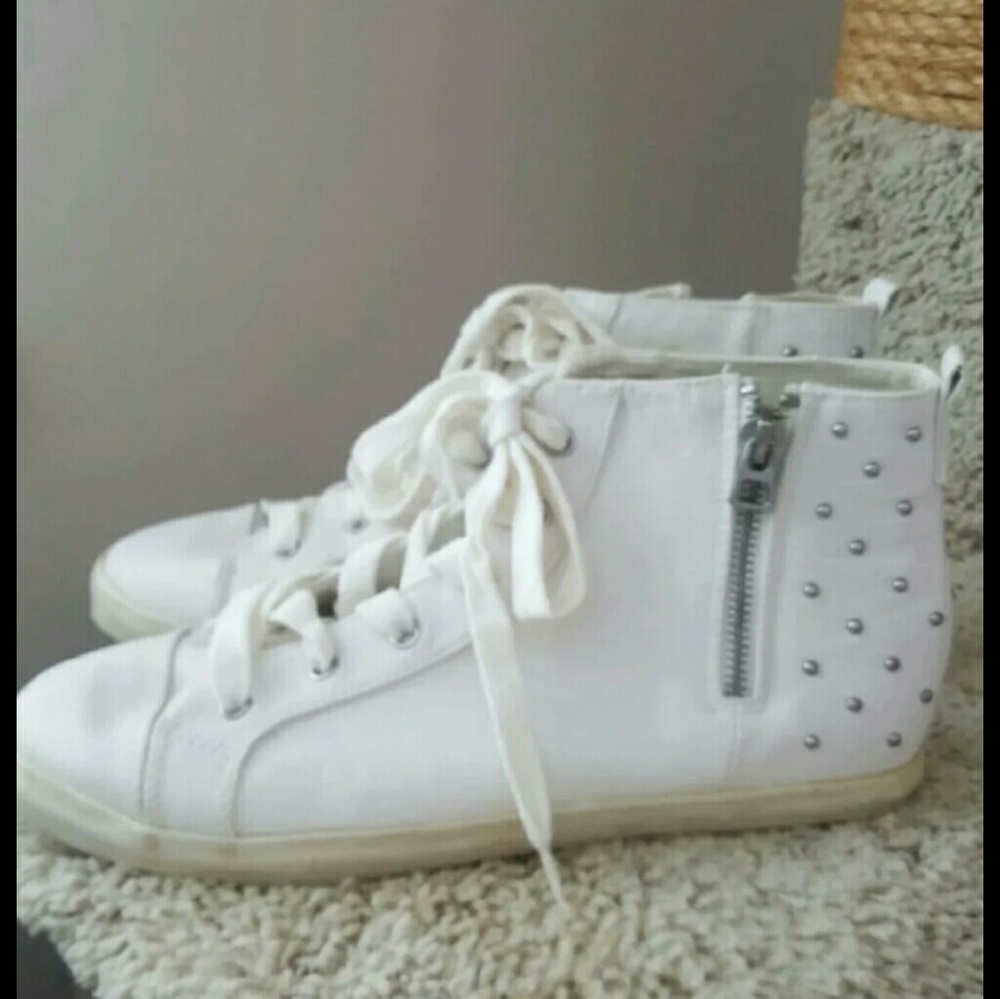Aeropostale Size 8 White Studded High Top Sneakers
